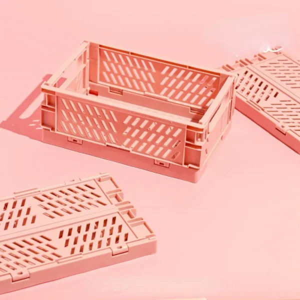 Plastic Foldable Storage Crate Folding Box Basket Stackable Cute Makeup Jewellery Toys Boxes for Storage Box Organizer Portable - 图片 5