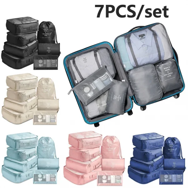 Travel Organizer Set, Packing Cubes for Clothes & Shoes